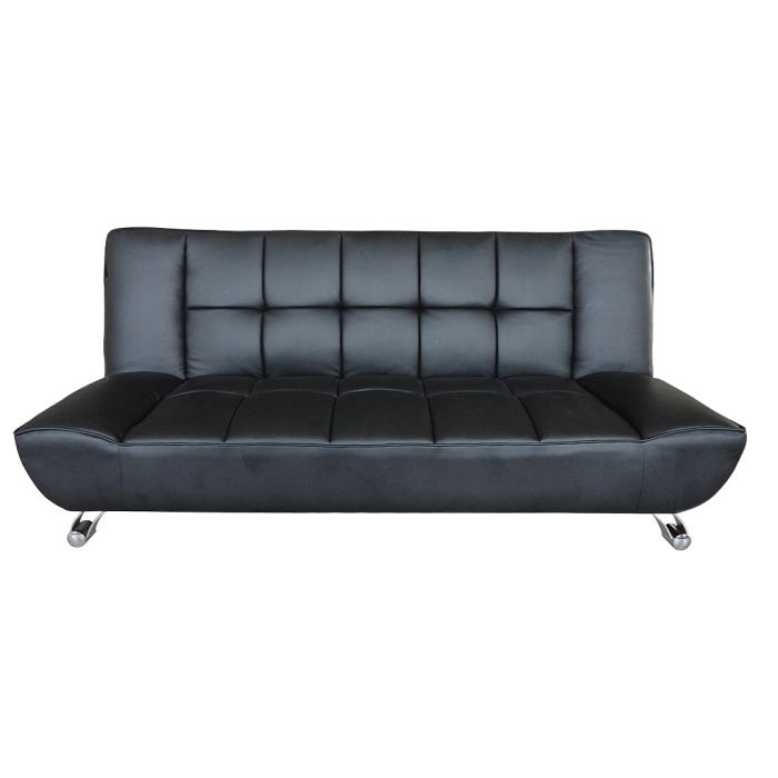 Vogue Sofa Bed Black Faux Leather Lpd Furniture