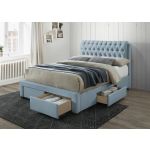 Artisan Fabric 4 Drawer Storage Bed-Blue