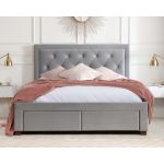 Woodbury Fabric Bed Grey Velvet