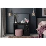 Ava 5 Drawer Dressing Table And Mirror Black