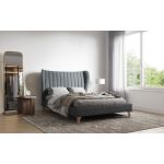 Flair Grey Fabric Winged Nordin Double Bed