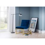 Bellagio Velvet Chair (Blue & Gold) - Julian Bowen