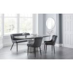 Como Grey & Luxe Grey Dining Set (2 Chairs & Bench)