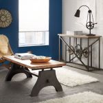 Evoke Iron and Wooden Industrial Coffee Table