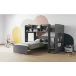 Flair Wizard L Shaped Triple Bunk Bed Sleeper Grey