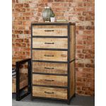 Cosmo Industrial 6 Drawer Tall Chest