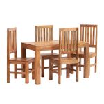 Toko Light Mango Small Dining Table and Wooden Chairs