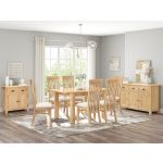 Lugano Oak 6 chair Extension Dining Set