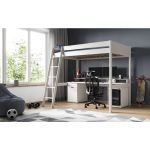 Noomi Tera White Solid Wood Small Double Gaming High Sleeper