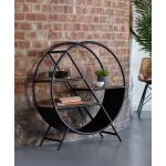 Cosmo Industrial Open Round Bookcase