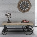 Craft Wheel Industrial Console Table