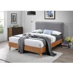 Artisan Fabric Wooden Bed Light Grey