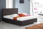Artisan Charcoal Fabric Button Bed Frame