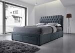 Artisan Fabric 4 Drawer Storage Bed- Dark Grey