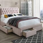 Artisan Fabric 4 Drawer Storage Bed- Stone