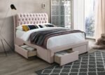 Artisan Fabric 4 Drawer Storage Bed- Pink
