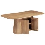 Austin Solid Wood 200cm Dining Table with Storage Sideboard - Image 3