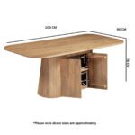 Austin Solid Wood 200cm Dining Table with Storage Sideboard - Image 9