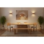 Austin Solid Wood 200cm Dining Table with Storage Sideboard - Image 8