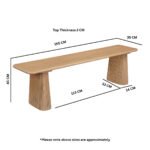 Austin Solid Wood Dining Bench - Image 8