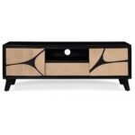 Boho Solid Wood Tv Cabinet With Wooden Legs - Image 2