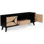 Boho Solid Wood Tv Cabinet With Wooden Legs - Image 4