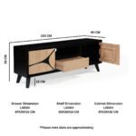 Boho Solid Wood Tv Cabinet With Wooden Legs - Image 10