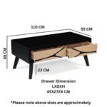 Boho 2 Drawer Coffee Table - Image 10