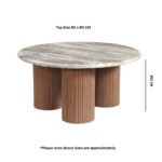 Ashford Round Marble Top with Wood Pedestal Coffee Table - Image 8