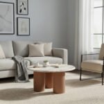 Ashford Round Marble Top with Wood Pedestal Coffee Table - Image 7