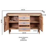 Wilton Acacia Wood 2 Doors 3 Drawers Sideboard - Image 4