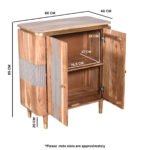 Wilton Acacia Wood 2 Doors Sideboard - Image 4
