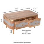 Wilton Acacia Wood 2 Drawers Coffee Table - Image 4