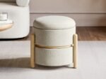 Ada Storage Pouffe Beige Fabric