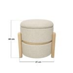 Ada Storage Pouffe Beige Fabric - Image 3
