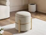 Ada Storage Pouffe Beige Fabric - Image 4