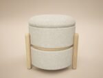 Ada Storage Pouffe Beige Fabric - Image 6