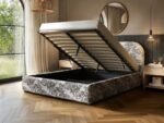 Alba Tree Print Ottoman Bed Beige Chenille - Image 3