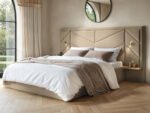 Alice Hotel Ottoman Bed with USB Gold Lights Beige Velvet