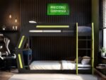 Alister Gaming Bunk Bed with Desk Charcoal & Green - Image 2