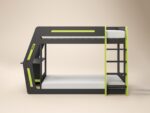 Alister Gaming Bunk Bed with Desk Charcoal & Green - Image 5