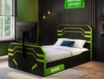 Alister Side Lift TV Ottoman Bed Black & Green