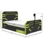 Alister Side Lift TV Ottoman Bed Black & Green - Image 11