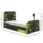 Alister Side Lift TV Ottoman Bed Black & Green - Image 12