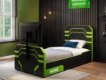 Alister Side Lift TV Ottoman Bed Black & Green - Image 4