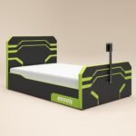 Alister Side Lift TV Ottoman Bed Black & Green - Image 7