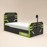 Alister Side Lift TV Ottoman Bed Black & Green - Image 9