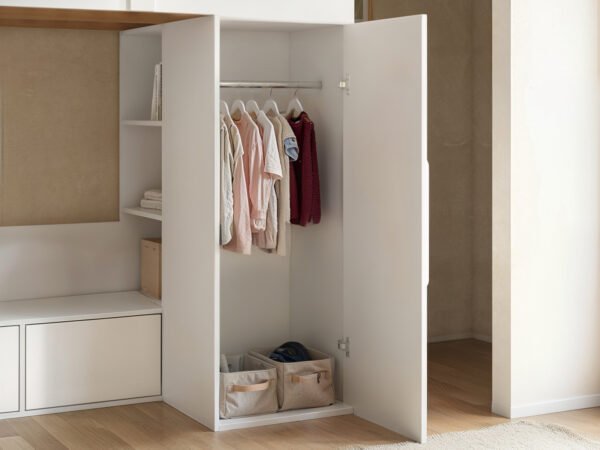 Aspen Ribbed High Sleeper with Storage & Wardrobe - Image 3