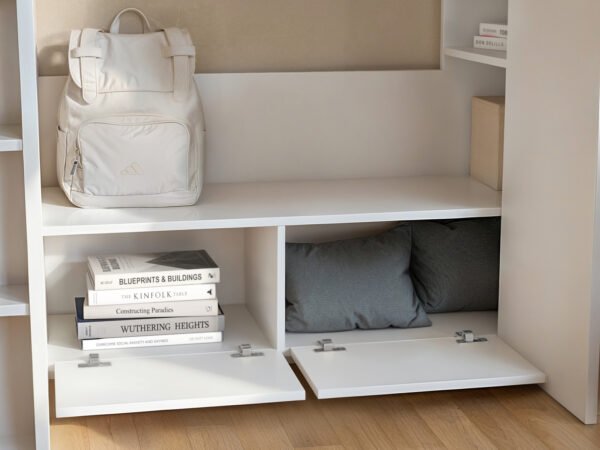 Aspen Ribbed High Sleeper with Storage & Wardrobe - Image 4