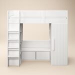 Aspen Ribbed High Sleeper with Storage & Wardrobe
